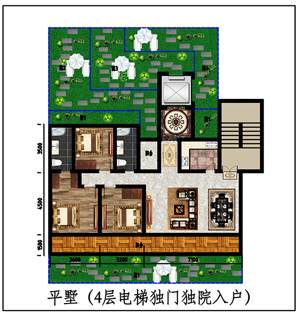 微别墅产品:单户独门独院(80-130平,电梯独立入户,最高可做到8层,纯